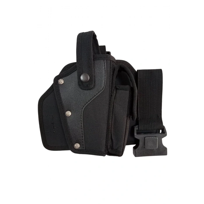 sag el siyah renkli tek baglantili sarjorluklu airsoft palaskaya kemere gecirmeli impertex bacak silah kilifi