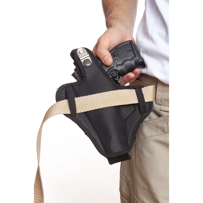 sag el siyah renkli tek emniyetli sarjorluklu tam kelebek airsoft palaskaya kemere gecirmeli impertex silah kilifi