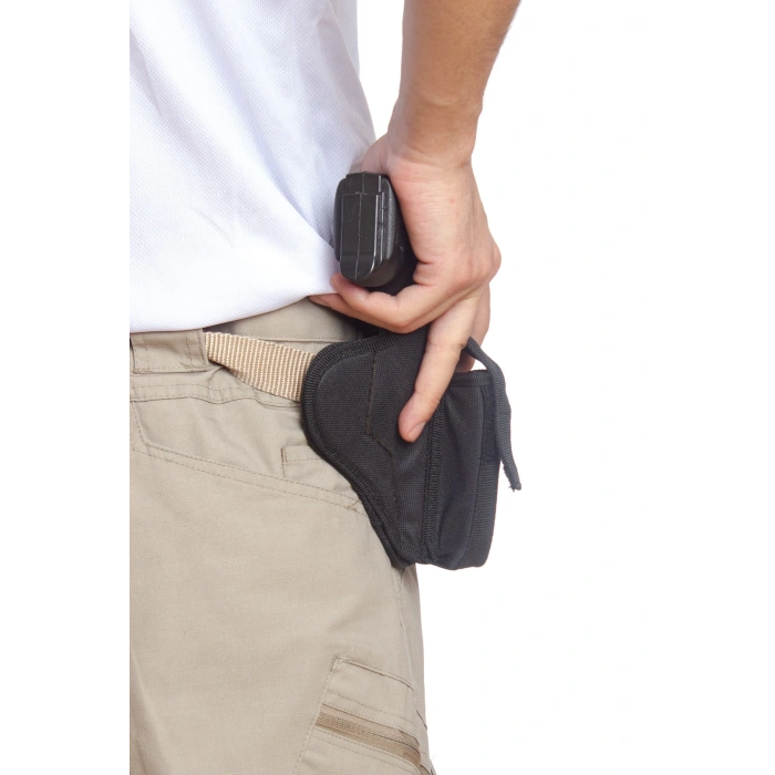 sag el siyah renkli tek emniyetli sarjorluklu tam kelebek airsoft palaskaya kemere gecirmeli impertex silah kilifi