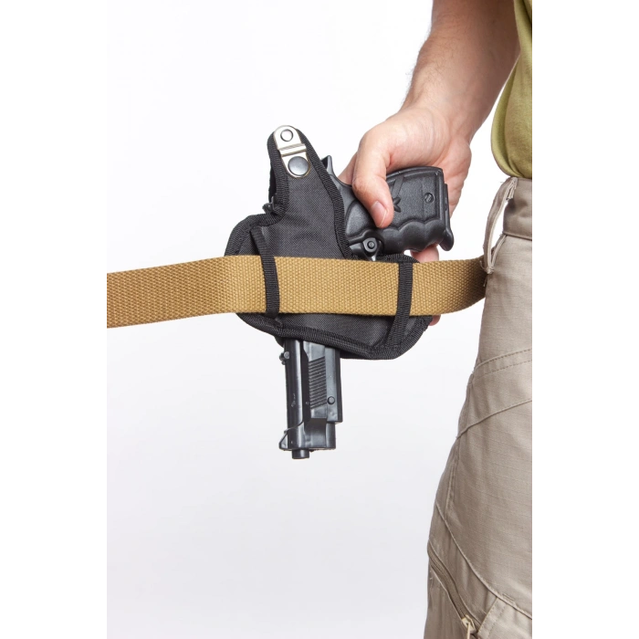 sag el siyah renkli yarim kelebek airsoft palaskaya kemere gecirmeli impertex silah kilifi