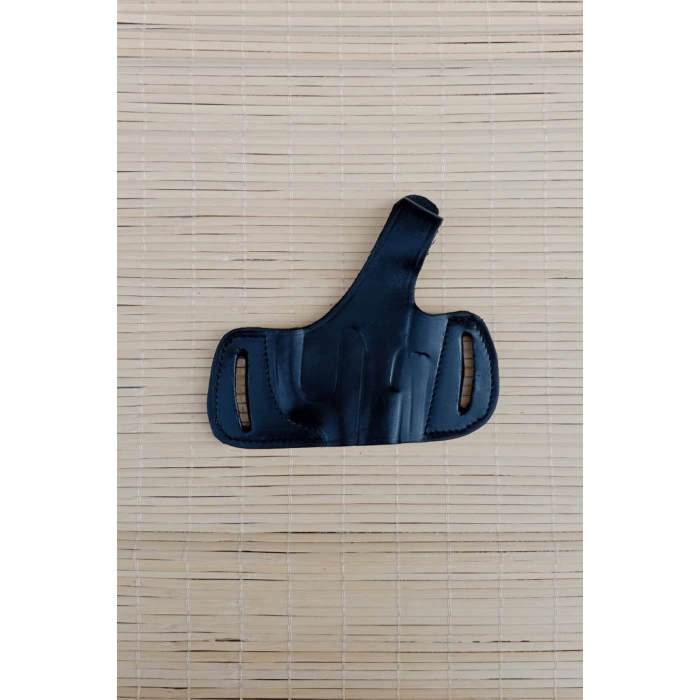 sag el siyah renkli yarim kelebek hakiki deri citcitli silah kilifi