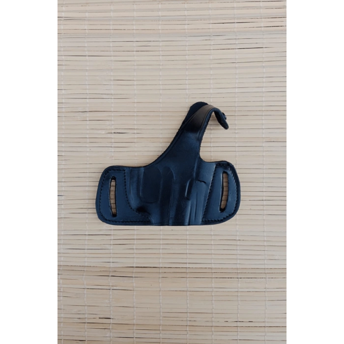 sag el siyah renkli yarim kelebek hakiki deri citcitli silah kilifi