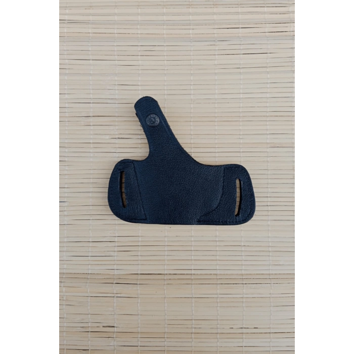 sag el siyah renkli yarim kelebek hakiki deri citcitli silah kilifi