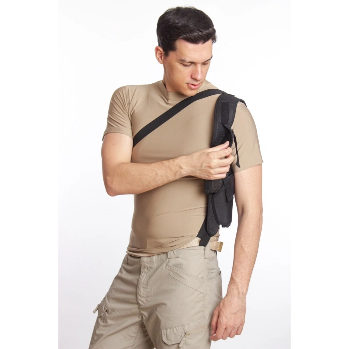 Sag El Tekli Siyah Renkli ozel Üretim Ayarlamali Emniyetli Lastikli Universal impertex Koltukalti Silah Kilifi