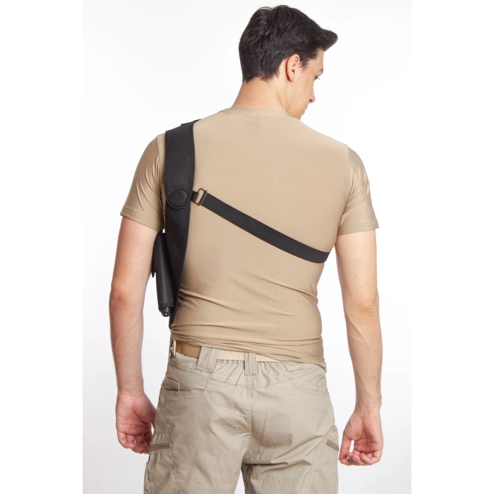 Sag El Tekli Siyah Renkli ozel Üretim Ayarlamali Emniyetli Lastikli Universal impertex Koltukalti Silah Kilifi