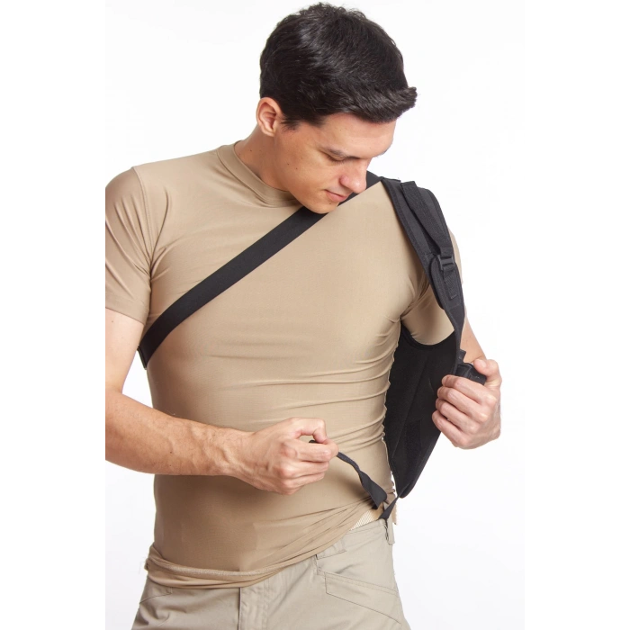 Sag El Tekli Siyah Renkli ozel Üretim Ayarlamali Emniyetli Lastikli Universal impertex Koltukalti Silah Kilifi