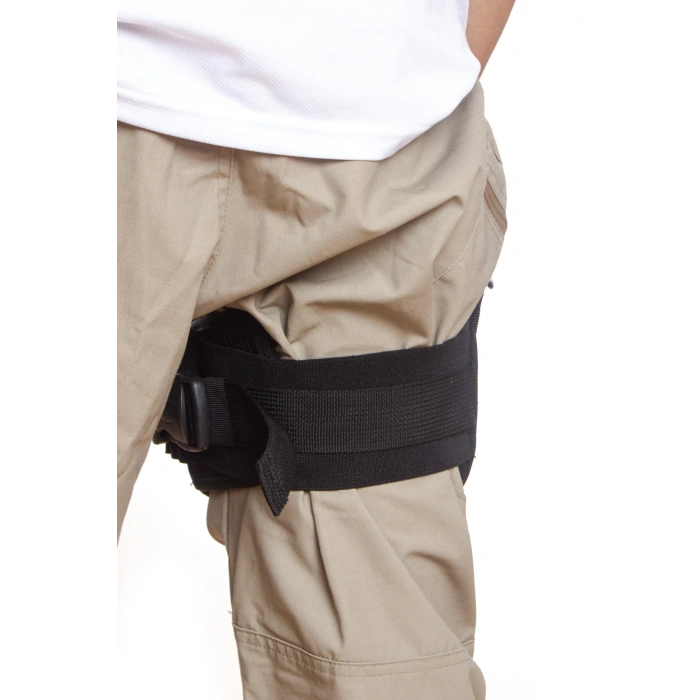 Sag Sol El Siyah Renk Lastikli Klipsli Tek Baglantili Airsoft Palaskaya Kemere Gecirmeli impertex Bacak Silah Kilifi