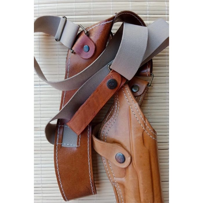 Sag El Kahverengi Renkli Hakiki Deri Tekli Koltukalti Sar 9 Silah Kilifi