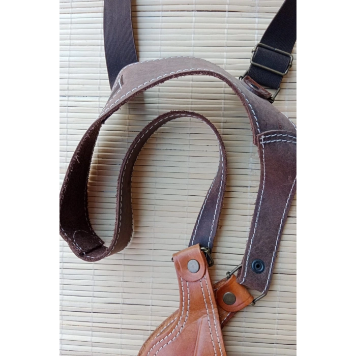 Sag El Kahverengi Renkli Hakiki Deri Tekli Koltukalti Sar 9 Silah Kilifi