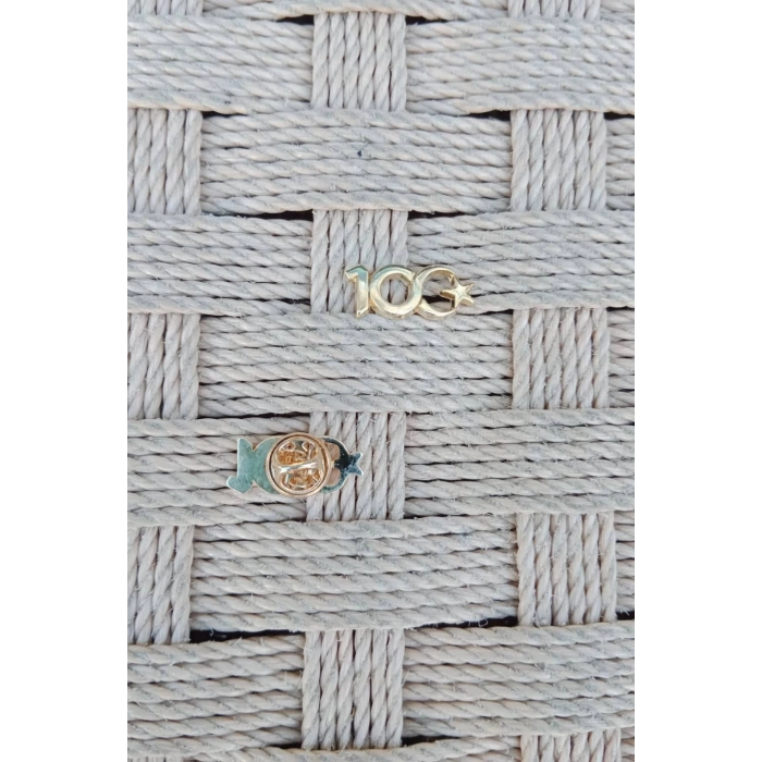 Sari Renk 100. yil rozeti ceket yaka ignesi yaka rozeti