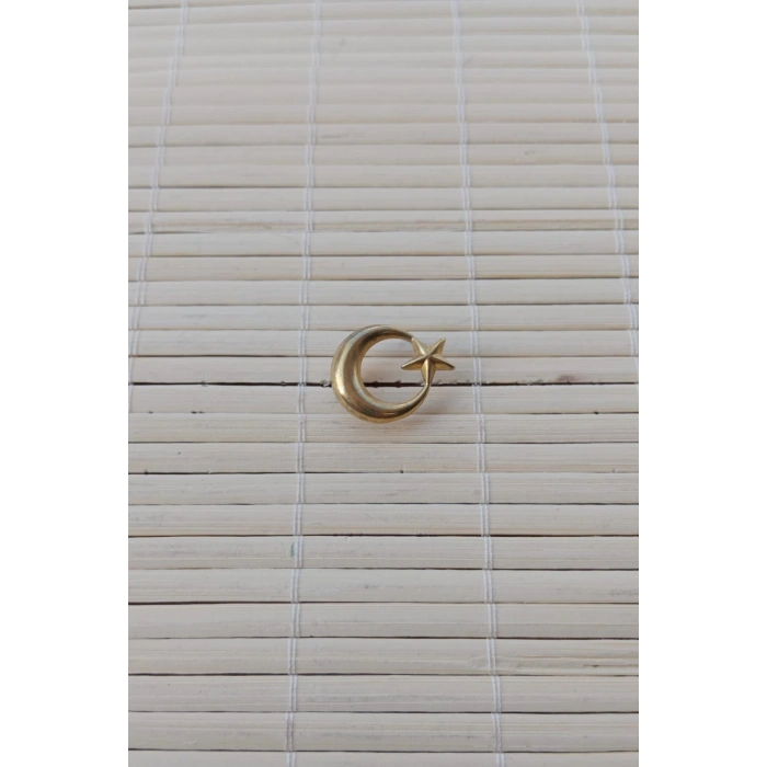 sari renkli ayyildiz ceket yaka ignesi yaka rozeti