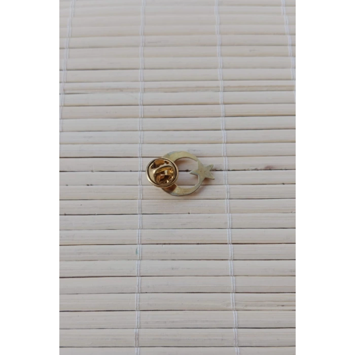 sari renkli ayyildiz ceket yaka ignesi yaka rozeti