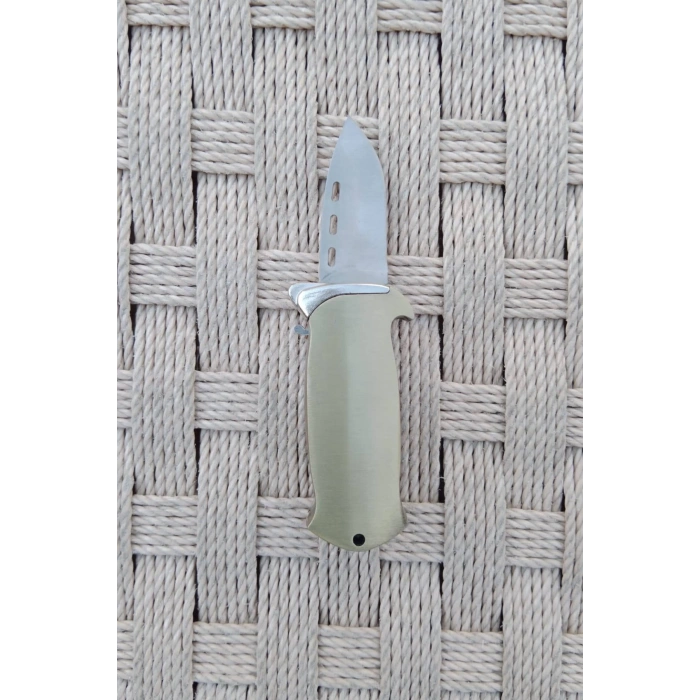 Sari Renkli Kabartmali Cok Fonksiyonlu Altin Kartal Modelli Emniyetli Dugmeli Bicakli Purmuz Cakmak