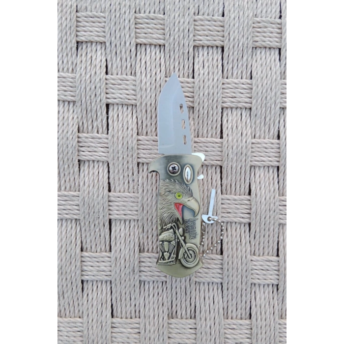 Sari Renkli Kabartmali Cok Fonksiyonlu Lokomotif Kartal Modelli Emniyetli Dugmeli Bicakli Purmuz Cakmak