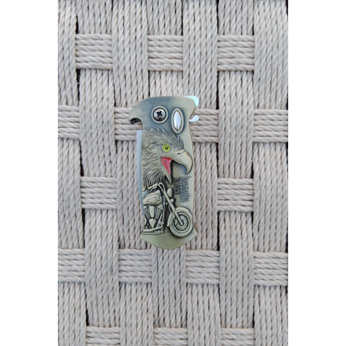 Sari Renkli Kabartmali Cok Fonksiyonlu Lokomotif Kartal Modelli Emniyetli Dugmeli Bicakli Purmuz Cakmak