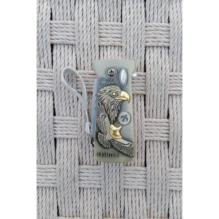 Sari Renkli Kabartmali Cok Fonksiyonlu Siddetli Kartal Modelli Emniyetli Dugmeli Bicakli Purmuz Cakmak