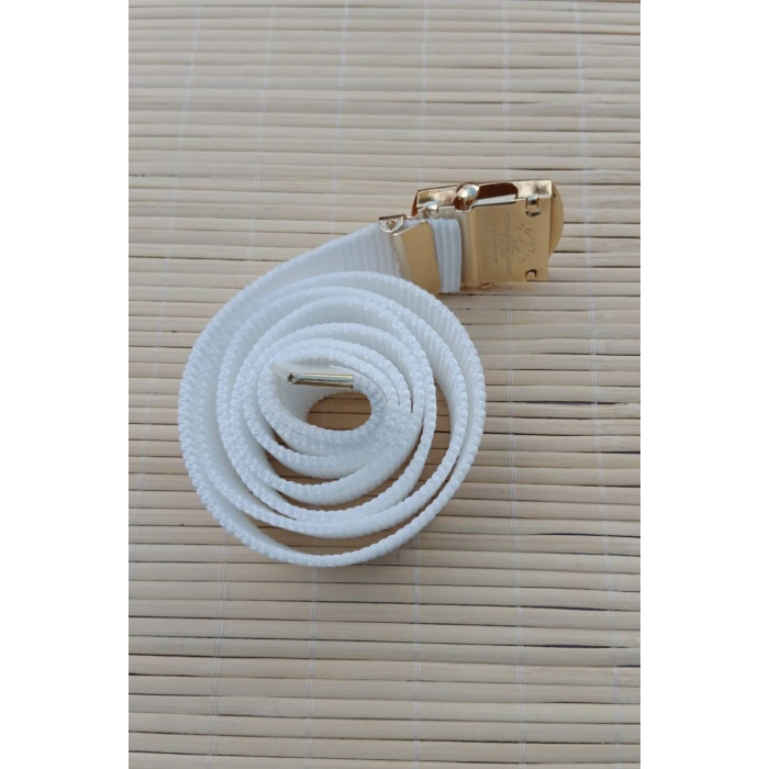 Sari Tokali Beyaz Renkli Deniz Kuvvetleri isbasi Harici Dokuma Kaptan Kemer