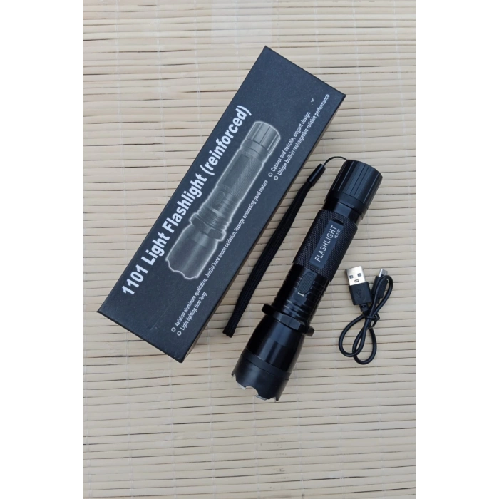 Sarjli Elektrosoklu 220 v El feneri HL 1101 Light Flashlight Plus Sok Cihazi