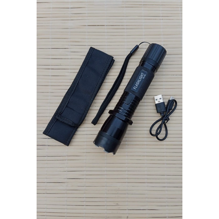 Sarjli Elektrosoklu 220 v El feneri HL 1101 Light Flashlight Plus Sok Cihazi