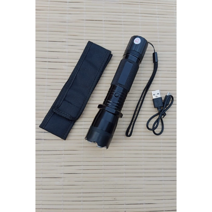 Sarjli Elektrosoklu 220 v El feneri HL 1101 Light Flashlight Plus Sok Cihazi