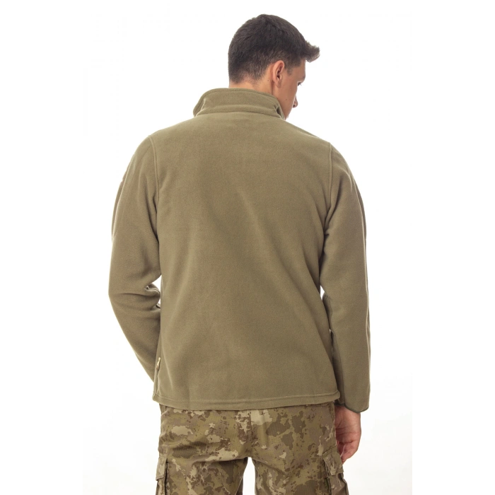 sedef yesili haki renkli 5 cepli tam fermuarli uzun kollu bato yaka soguk gecirmez mont polar