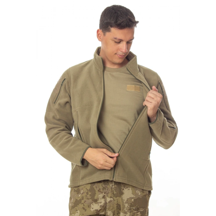 sedef yesili haki renkli 5 cepli tam fermuarli uzun kollu bato yaka soguk gecirmez mont polar