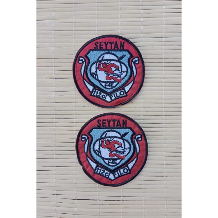 seytan 112. filo f 4e yazili nakis islemeli arma pec patch