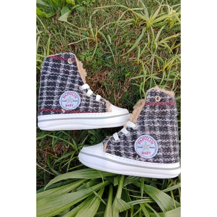 siyah kirmizi renkli converse model ici polarli organik unisex cocuk bebek ilkadim bagcikli patik sneaker casual ayakkabi