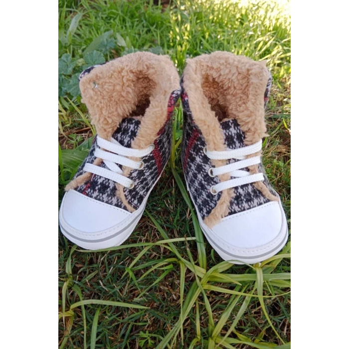 siyah kirmizi renkli converse model ici polarli organik unisex cocuk bebek ilkadim bagcikli patik sneaker casual ayakkabi