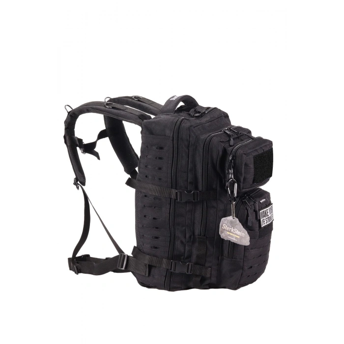 siyah renkli 50 litre cordura kumas koruklu operasyon dagci askeri taktik sirt cantasi