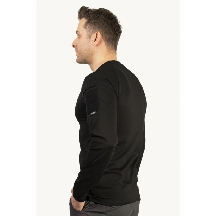 siyah renkli belderan model cepli uzun kollu bisiklet yakali operasyon taktik tisort