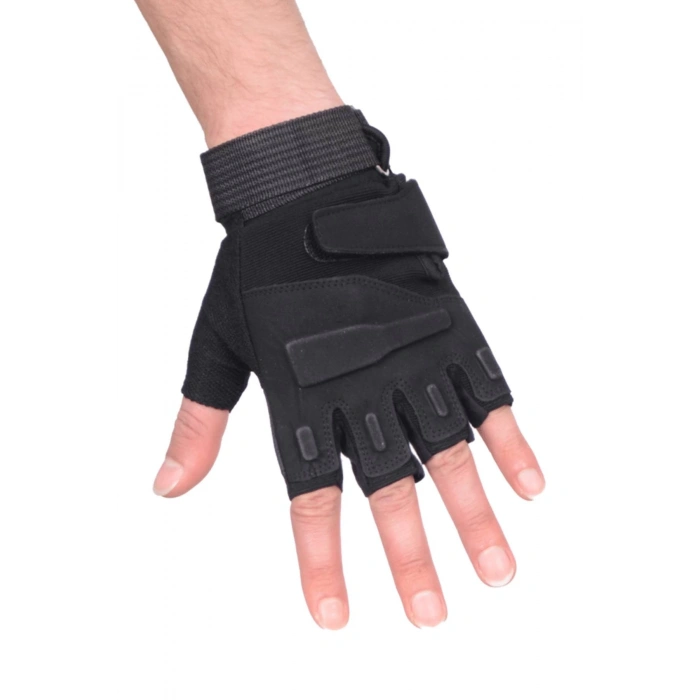 siyah renkli blackhawk askeri tactical destekli yarim parmak taktik eldiven