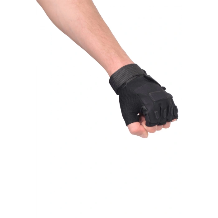 siyah renkli blackhawk askeri tactical destekli yarim parmak taktik eldiven