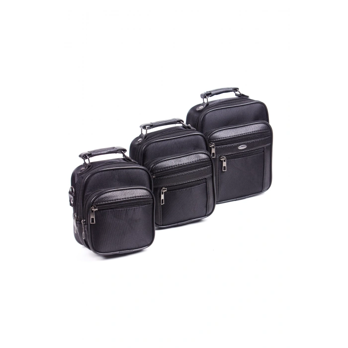 siyah renkli fermuarli 3 lu el cantasi