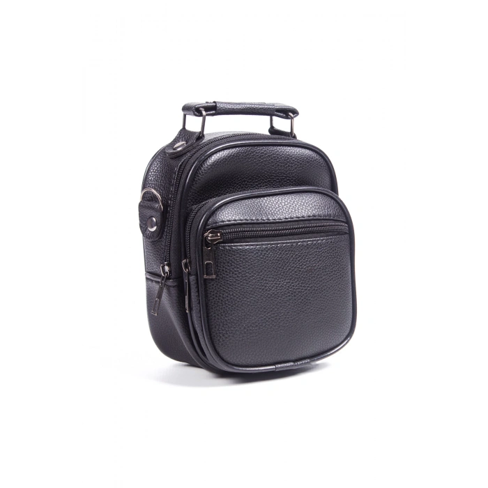 siyah renkli fermuarli kaliteli 3 lu el cantasi