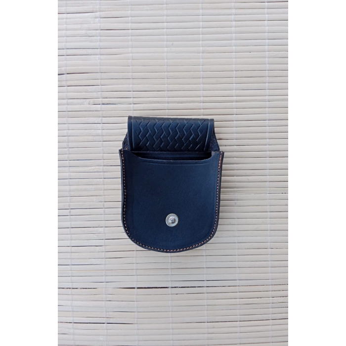 Siyah Renkli Hakiki Deri Bozuk Para ve Anahtarlik Cuzdani