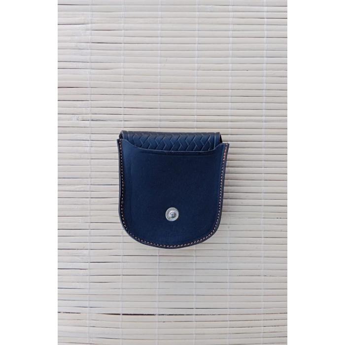 Siyah Renkli Hakiki Deri Bozuk Para ve Anahtarlik Cuzdani