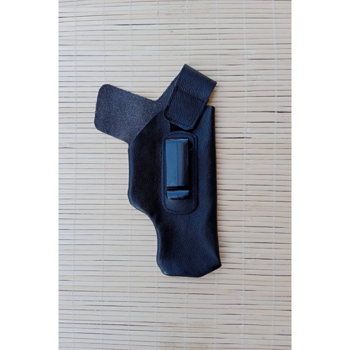 Siyah Renkli Hakiki Deri Masali Kulakli ic Tasima Sag el Silah Kilifi