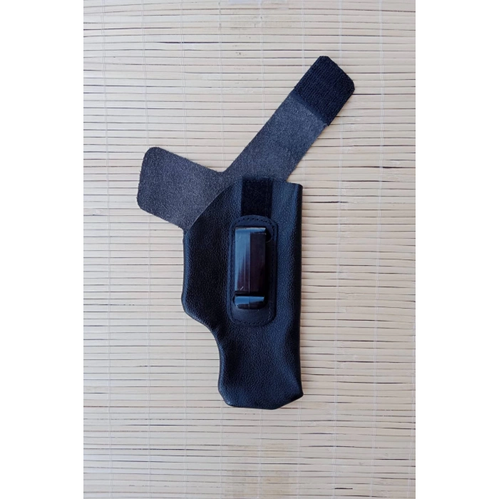 Siyah Renkli Hakiki Deri Masali Kulakli ic Tasima Sag el Silah Kilifi