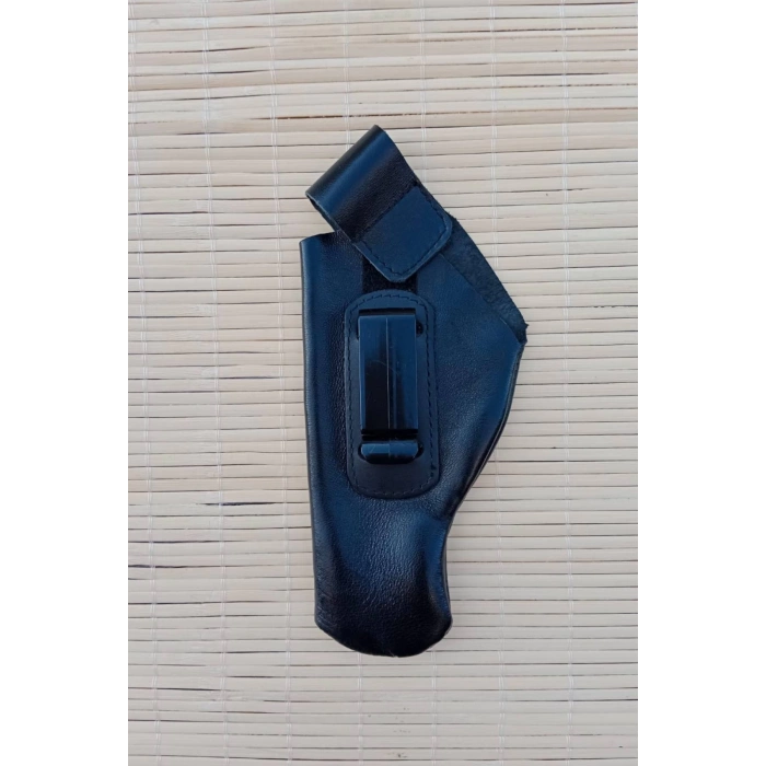 Siyah Renkli Hakiki Deri Masali Kulaksiz ic Tasima Sol el Silah Kilifi