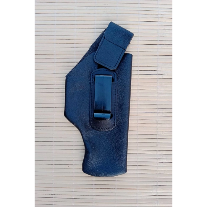 Siyah Renkli Hakiki Deri Masali Kulaksiz ic Tasima Sag el Silah Kilifi