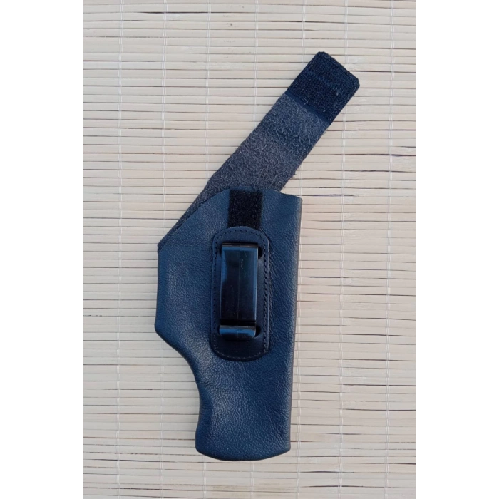 Siyah Renkli Hakiki Deri Masali Kulaksiz ic Tasima Sag el Silah Kilifi