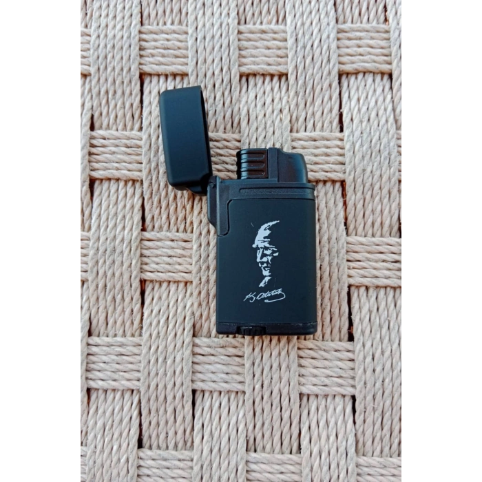 Siyah Renkli Mustafa Kemal Ataturk imzali Siluetli Manyetolu Purmuz Cakmak