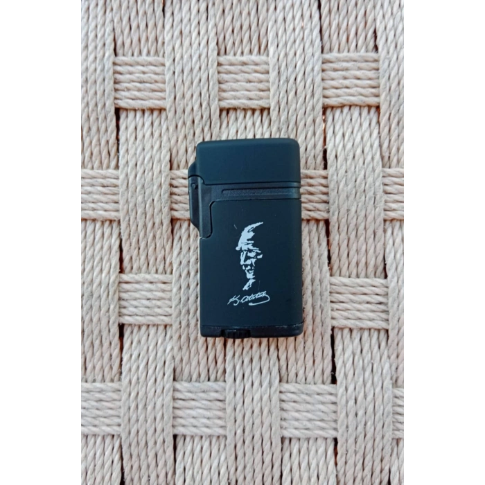 Siyah Renkli Mustafa Kemal Ataturk imzali Siluetli Manyetolu Purmuz Cakmak