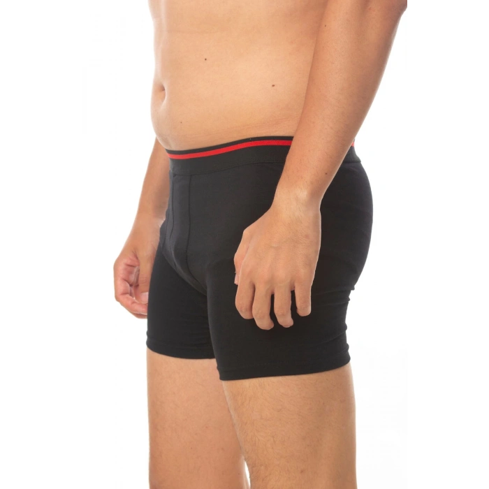 siyah renkli pamuklu likrali acemi bedelli asker boxer