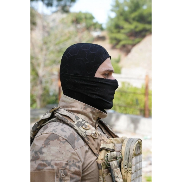 Siyah Renkli Ruzgar Gecirmez Termal Balaklava Kar Maskesi