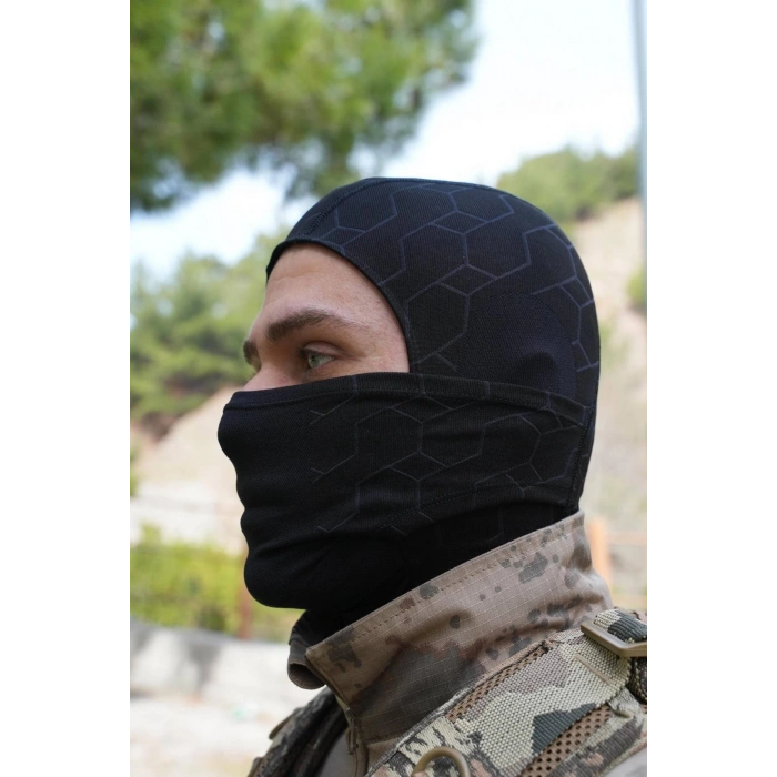 Siyah Renkli Ruzgar Gecirmez Termal Balaklava Kar Maskesi
