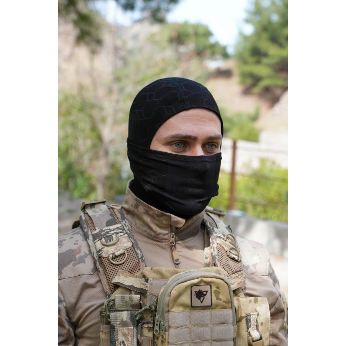 Siyah Renkli Ruzgar Gecirmez Termal Balaklava Kar Maskesi