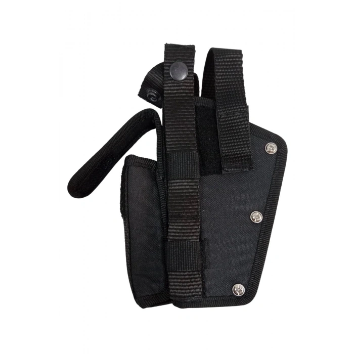 siyah renkli sol el cift emniyetli sarjorluklu airsoft palaskaya kemere gecirmeli impertex silah kilifi