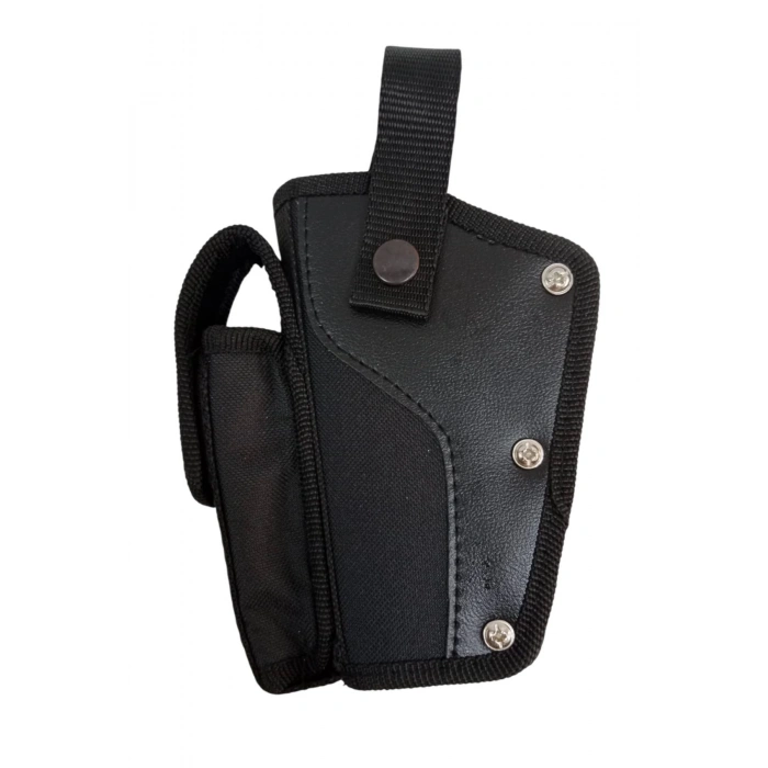 sol el siyah renk tek emniyetli sarjorluklu airsoft kemere gecirmeli impertex silah kilifi